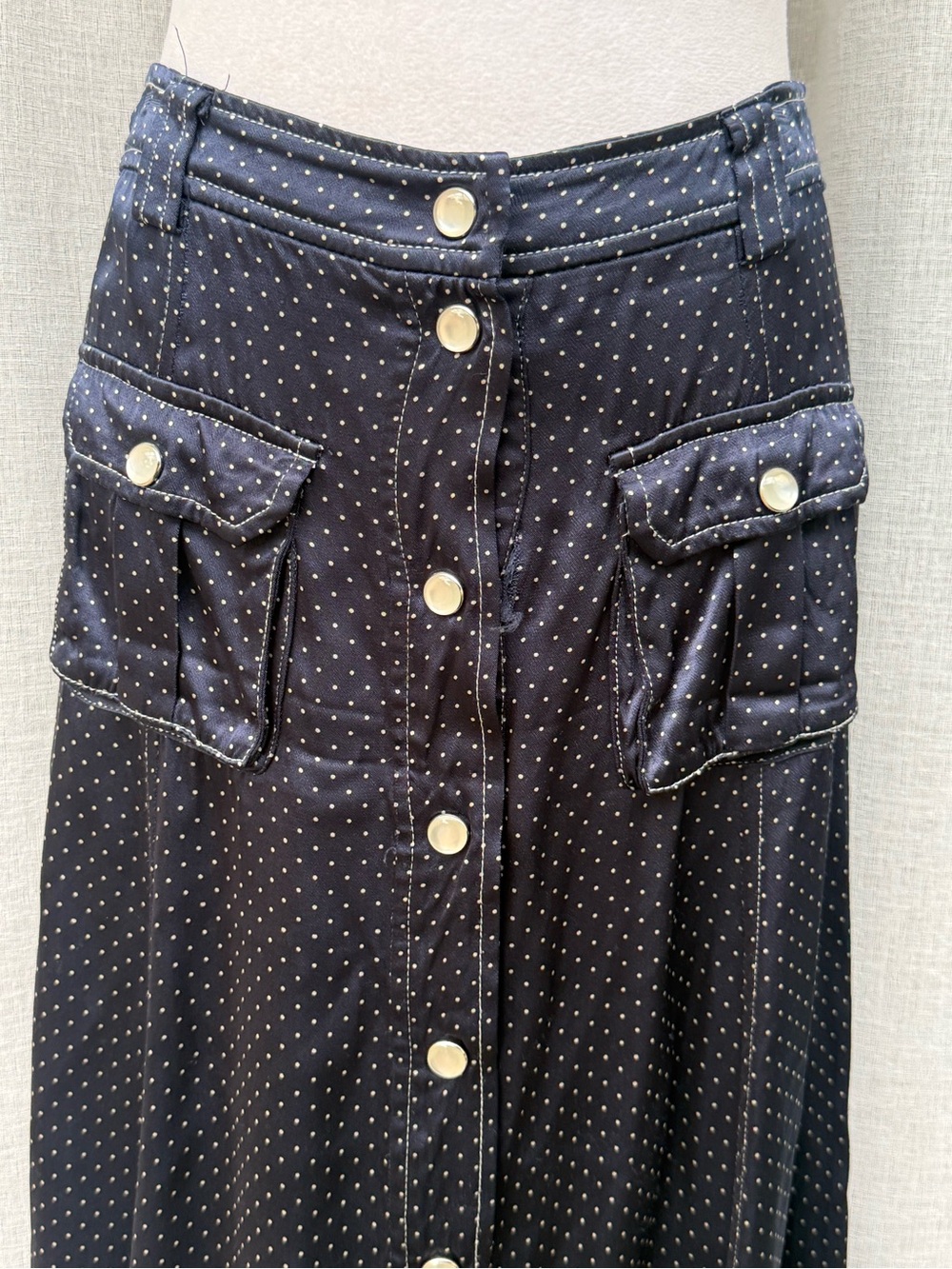 Ganni navy blue white polka dots skirts - Picture 4 of 11